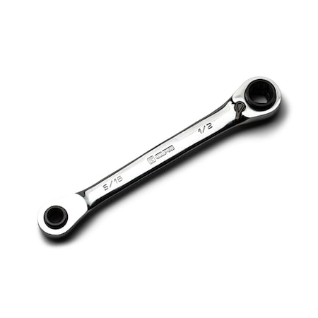 Capri Tools 4-in-1 120-Tooth Box End Reversible Ratcheting Wrench, 5/16, 3/8, 7/16, 1/2 in., SAE CP11882